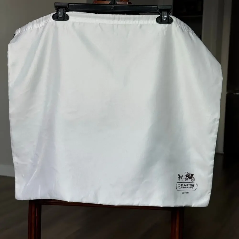 Coach Leatherware Large Dust Bag 23.5x19 White Horse Carriage Logo Drawstring